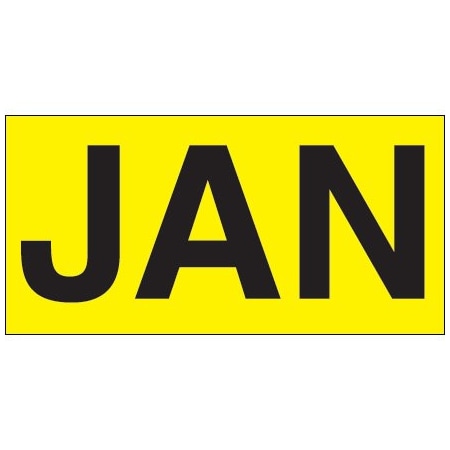 Bsc Preferred 3 x 6'' - ''JAN'' Fluorescent Yellow Months of the Year Labels BUY00024157